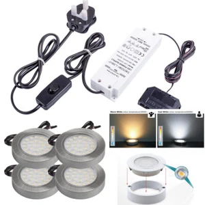 Kitchen 2W LED Light Under Cabinet Shelf Cupboard Round Light Kit/Set Furniture - Picture 1 of 30