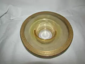 ANTIGUO TAZÓN DE CHAMPÁN PIE BAJO COLOR IRIDISCENTE CON BORDE DE BANDA DORADA - Imagen 1 de 4