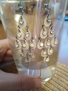 Ohrringe / Ohrhänger "Perlmuttraute" Perlmutt mit Zirkonia - Bild 1 von 4