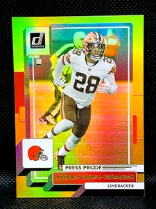 2022 Donruss Premium JEREMIAH OWUSU-KORAMOAH Gold Press Proof Holo Prizm BROWNS - Bild 1 von 2