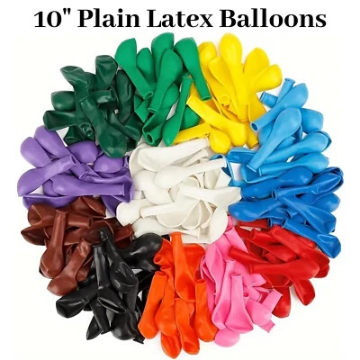 ARTANDCRAFTSLONDON 10-100 X Latex Plain Balloons 10" Latex Party Balloons Birthday Wedding Party