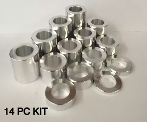 WHEEL AXLE SPACER KIT, I.D. 3/4" O.D. 1 1/8" 14 PCS, HARLEY, 6061 -MADE IN USA - Picture 1 of 2