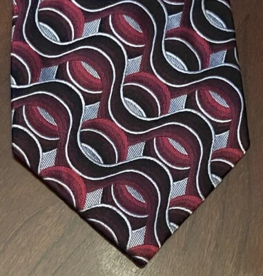 Crazy Horse Red Black Hand Made 100% Silk Men’s Neck Tie Made In China - Image 1 of 4