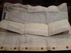 (B2) Contratación de vitela 1727 Shabbington Shobbington Bucks The Farm, Sir John - Imagen 1 de 6