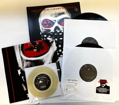 Eric Church Caught In The Act Live 2 LP Black Vinyl w/ Poster-7"-Hype StickerRSD - Image 1 of 4