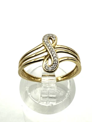 10kt yellow gold .05ct diamond infinity ring I/I sz 6.75 $699 #822 - Image 1 of 4