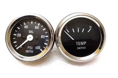 Smiths Electrical Temp Gauge and mechanical Oil Pressure gauge replica - Image 1 of 4
