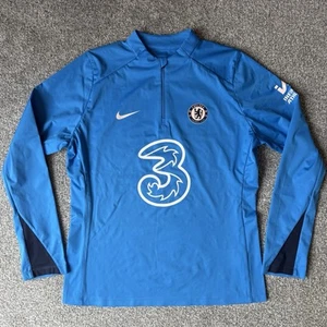 Chelsea Nike Storm Fit Azul Impermeable Entrenamiento Taladro Top Cuarto Cremallera Mediano - Imagen 1 de 7