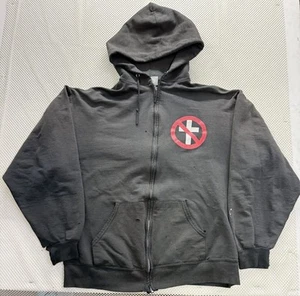 Vintage 1990’s Bad Religion Grunge Band Hoodie Men's Large Full Zip Black - Picture 1 of 12