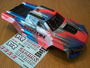 Arrma V6 Kraton 6s BLX Blue Orange Painted & Decaled Clipless Body &Roof Support - Picture 1 of 9