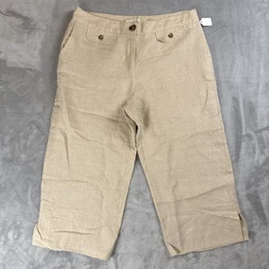 Tweeds Damengröße 10 hellbeige weites Bein 100 % Leinen kurze Hose - Bild 1 von 5