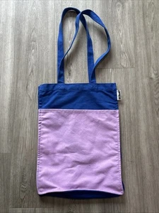 ART BASEL UBS Tasche Baumwolle Canvas lila blau 2 Henkel Außentasche - Bild 1 von 9