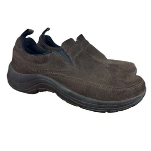 LL Bean Mens Dark Brown Casual Loafers Slip On Shoes Round Toe Suede 7 Wide - Picture 1 of 16