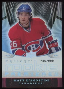 2008-09 Upper Deck Trilogy Premieres Matt D'Agostini Rookie /999 Montreal - Picture 1 of 2