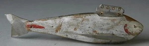 VINTAGE OLD MICHIGAN 4" TROUT MINNOW~ FISH SPEARING DECOY~ FOLK ART FISHING LURE - Picture 1 of 7