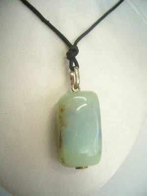 Ciondolo in ARGENTO 925 con OPALE naturale - pendente pietra dura con girocollo - Immagine 1 di 4