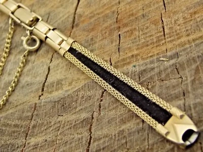 Correa de reloj vintage NOS anillo en C cierre de mariposa sin usar relleno de oro y gamuza Baldwin Foto 1 de 4