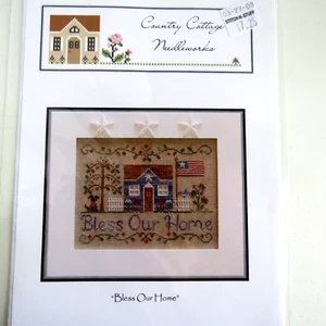 MODELLO BENEDICI LA NOSTRA CASA punto croce NUOVO Country Cottage Needleworks #24 - Foto 1 di 3