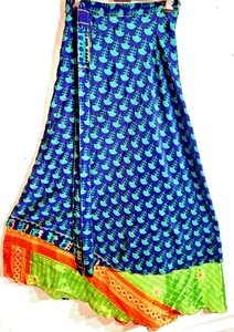 Incredible-art Vintage Silk Sari Magic Wrap Skirt Reversible Double Layer skirt - Picture 1 of 6