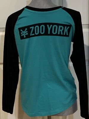 Boys Zoo York Long Sleeve Shirt Large 14/16 Green-Blue and Black - Image 1 of 4