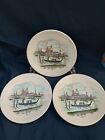Washington Pottery Ltd Vintage Side Plates X Three Venetian Scene