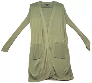 International Concepts Cardigan Sweater Womens size Small Green Open Front Long - Picture 1 of 6