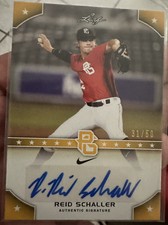 2015 Leaf Perfect Game Reid Schaller Auto /50. National Showcase
