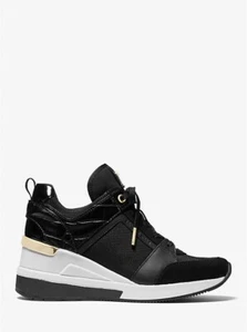 SNEAKERS MICHAEL KORS GEORGIE nere CROCO ORO MK LOGO ZEPPA 9 11 I LOVE SHOES - Foto 1 di 5