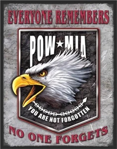Legends - POW Eagle Tin Sign- 12-1/2"W x 16"H, Made in USA #DE-1629 - Picture 1 of 1