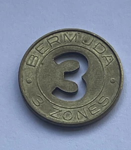 BERMUDA - GETTONE AUTOBUS DA 3 ZONE in Bronzo con numero inciso π§π² - Picture 1 of 4