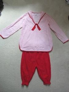 Vintage 80s Commodore Beanzie Raggedy Sailor Cartoon Costume Red Stripe Pajama L - Picture 1 of 12