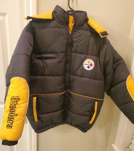Pittsburgh Steelers Logo Puffer Jacket Size Youth Large (14-16) - Picture 1 of 21