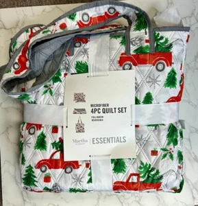 Martha Stewart Collection Christmas Quilt Sweater Tote Bag Full/Queen 4 Pc $100 - Picture 1 of 6