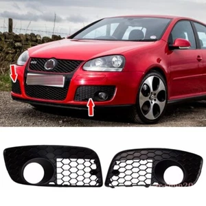 For VW Golf Jetta MK5 GTI Front Bumper Grille Honeycomb Fog Light Cover Black - Picture 1 of 4