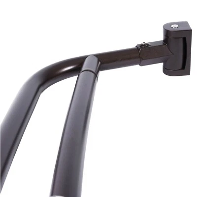 Barra de ducha doble curva ajustable desde 44 pulgadas a 70 pulgadas. - Bronce frotado con aceite Fi Foto 1 de 4