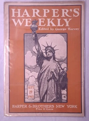 Harper's Weekly Journal of Civilazation Magazine, 09/19/1903, Vol. XLVII/No.2439 - Image 1 of 2