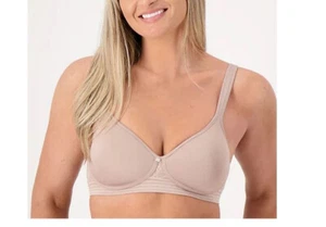 Camiseta sujetador visón sin aros sin costuras a rayas florales Breezies NUEVA talla 44C - Imagen 1 de 2