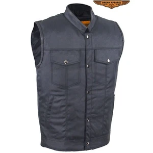 Men Motorcycle Club Textile Vest With Gun Pocket size  5XL #MV320-ZIP-CC - Picture 1 of 7