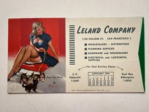 Enero 1953 Pinup Girl Fotos Blotter por Elvgren - Algunos Trucos Lindos - Imagen 1 de 2