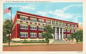 New Brunswick NJ Nueva Jersey, Roosevelt Junior High School, postal vintage - Imagen 1 de 2