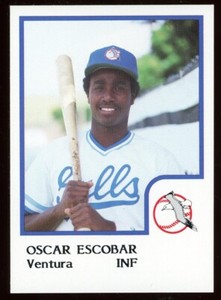 1986 Pro Cards Ventura County Gulls OSCAR ESCOBAR RC BLUE JAYS VENEZUELA