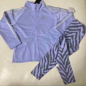 Adidas Tricot Jacket Printed Purple Leopard legging set 4034 - Picture 1 of 6
