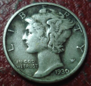 1930 MERCURY DIME IN VF CONDITION - Picture 1 of 2