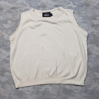 Chaleco Top Woolrich Vintage Mujer Pequeño Beige Sin Mangas Hecho en EE. UU. Foto 1 de 4