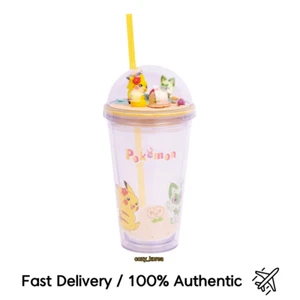 Pokemon Summer Ice Tumbler 16oz Cute Figurines in Lid & Yellow Straw Cold Drink - Picture 1 of 3