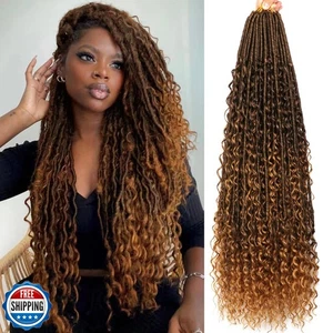 Weiche Boho Locs gehäkelte Haare für schwarze Frauen - 30 Zoll 8 Packungen Göttin Faux Locs - Bild 1 von 5