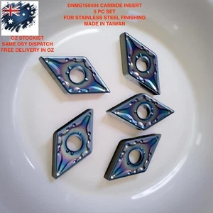 CARBIDE  INSERT DNMG 150404 MA 5PC FOR STAINLESS STEEL FINISHING MADE IN TAIWAN - Bild 1 von 1