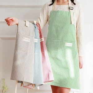 Fashion Housework Breathable Restaurant Kitchen Cotton And Linen Striped Apr _dy - Picture 1 of 16
