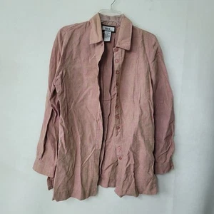 Bice By Sag Harbor Shirt Womens Medium Linen Button Up Long Sleeve Casual Top - Picture 1 of 13