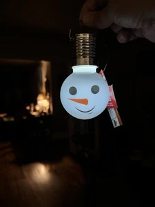 Christmas Snowman Plastic Solar Light Bulbs,Solar & LED Powered,Set of 4~ New - Picture 1 of 5